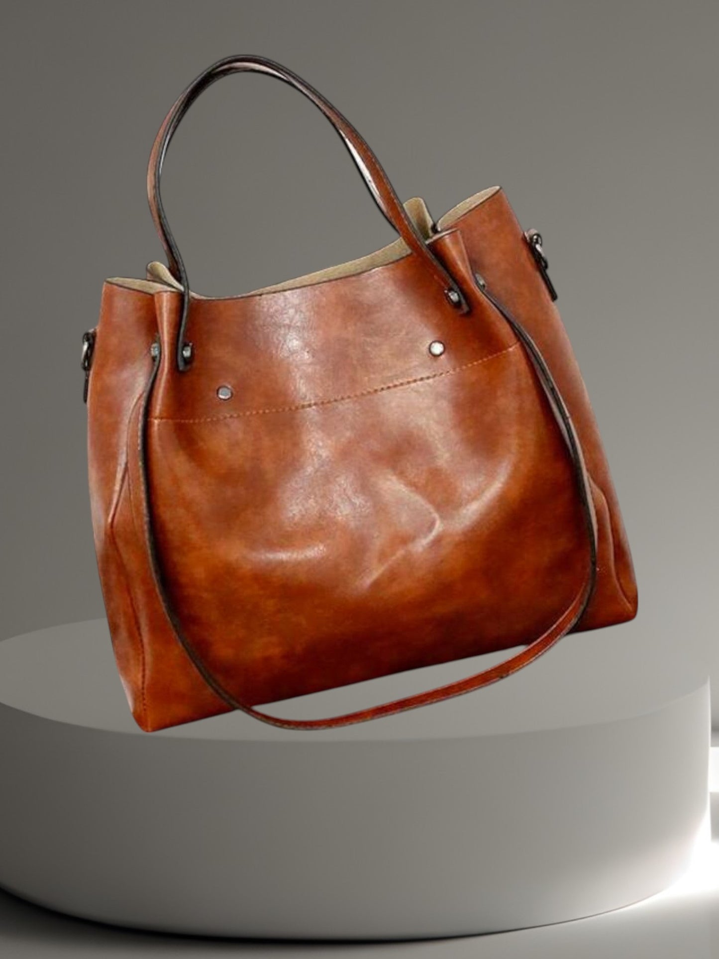 Adelie | 4-teiliges Vintage-Beutel-Set mit geräumigem Design und starken Griffen | Braun 3