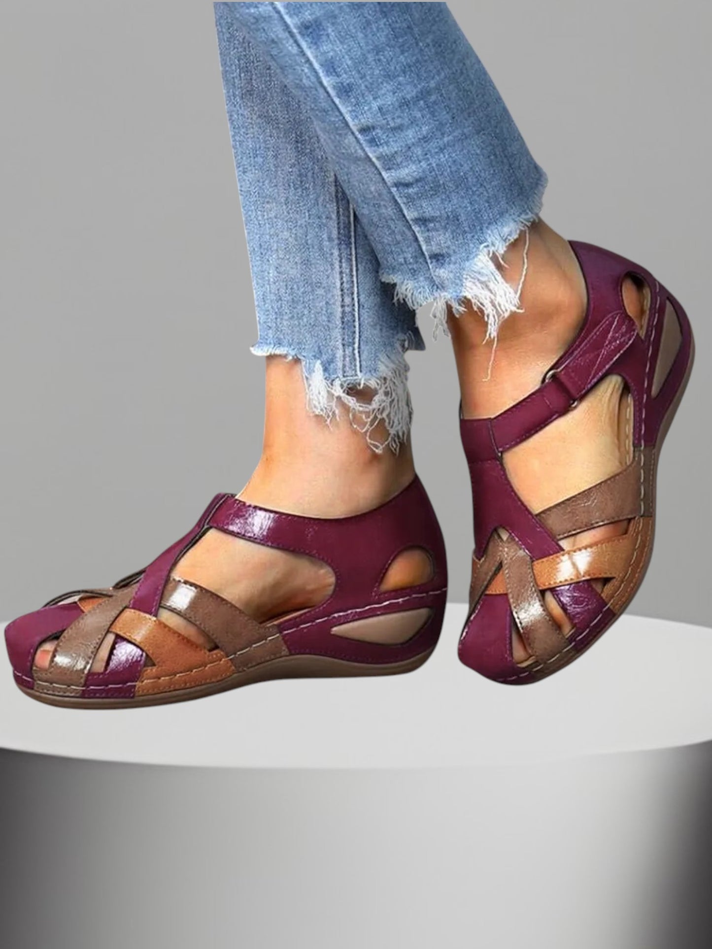 Anna | Bequeme Orthopädische Sandalen Damen mit Elegantem Design für den Sommer | Rot