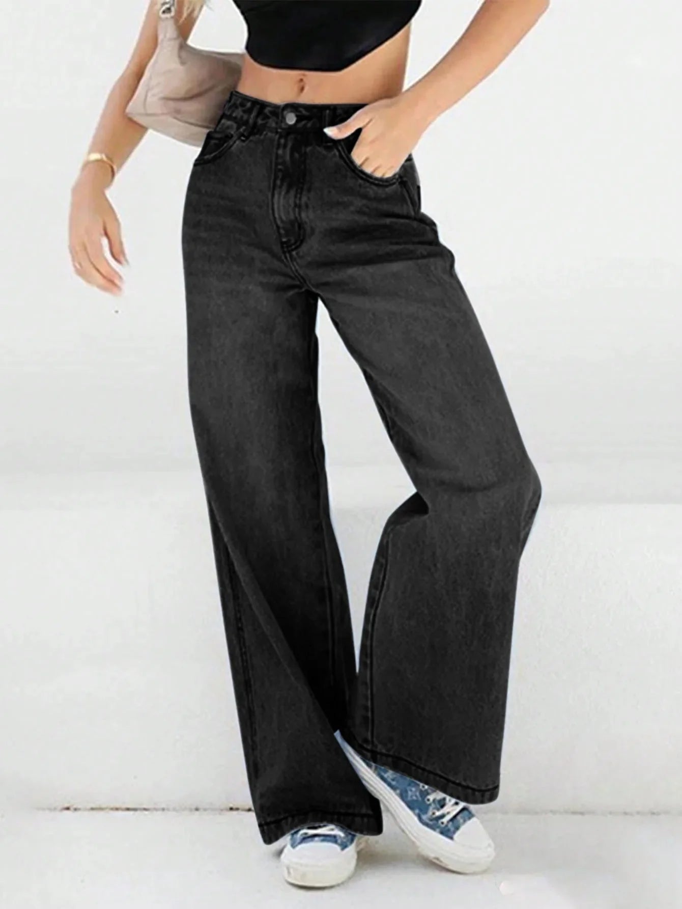 Baggy Jeans Damen, Hohe Taille, Weite Passform | Lange Hose 2