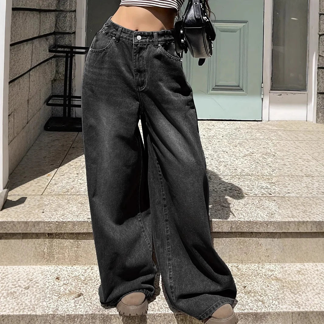 Baggy Jeans Damen, Weite Beine, Vintage-Stil | Lässige Passform 1