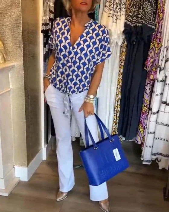 Bella™ - Lässiges Top mit Print und V-Ausschnitt 8