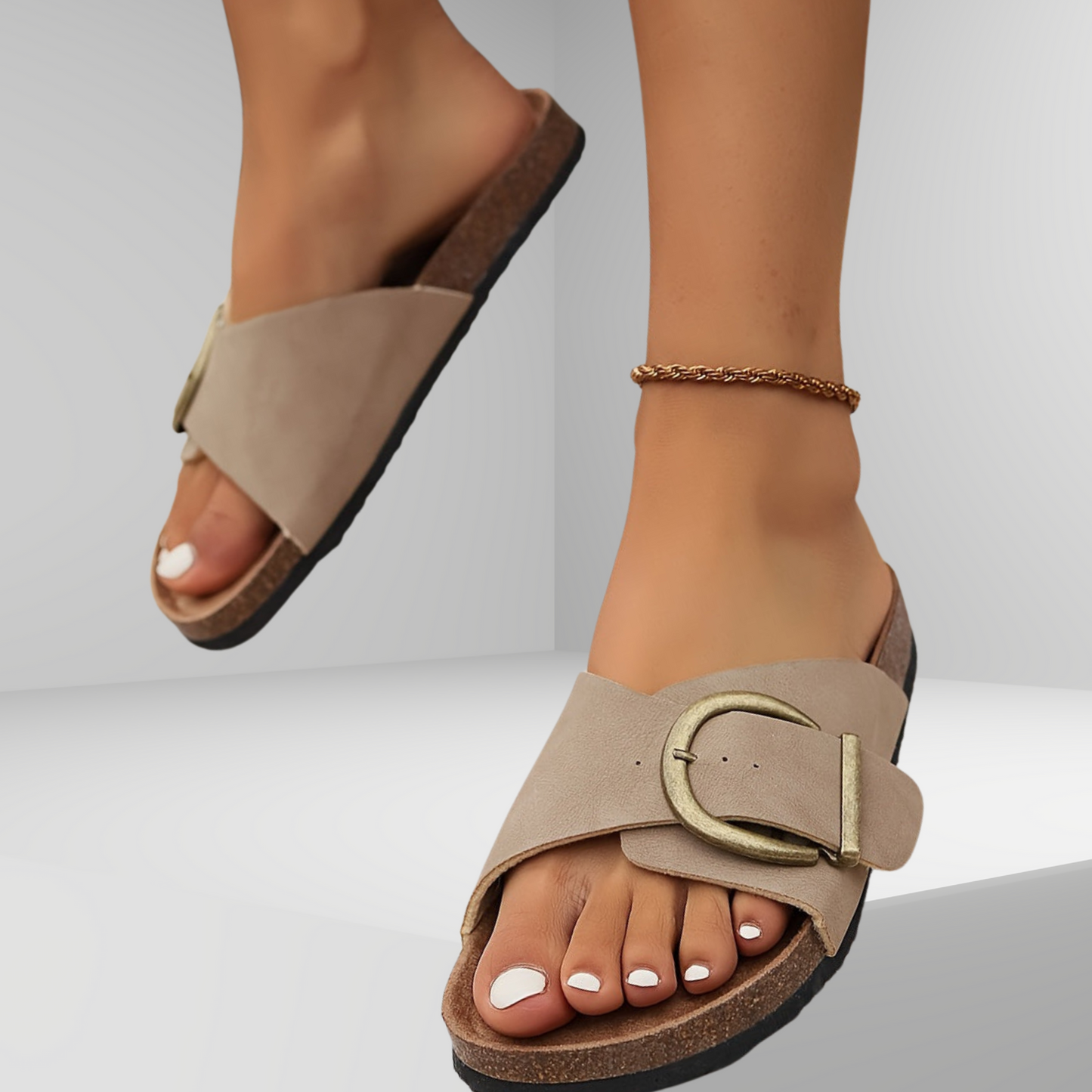 Bequeme Sandalen mit einstellbaren Riemen – Leicht und modisch | Grau