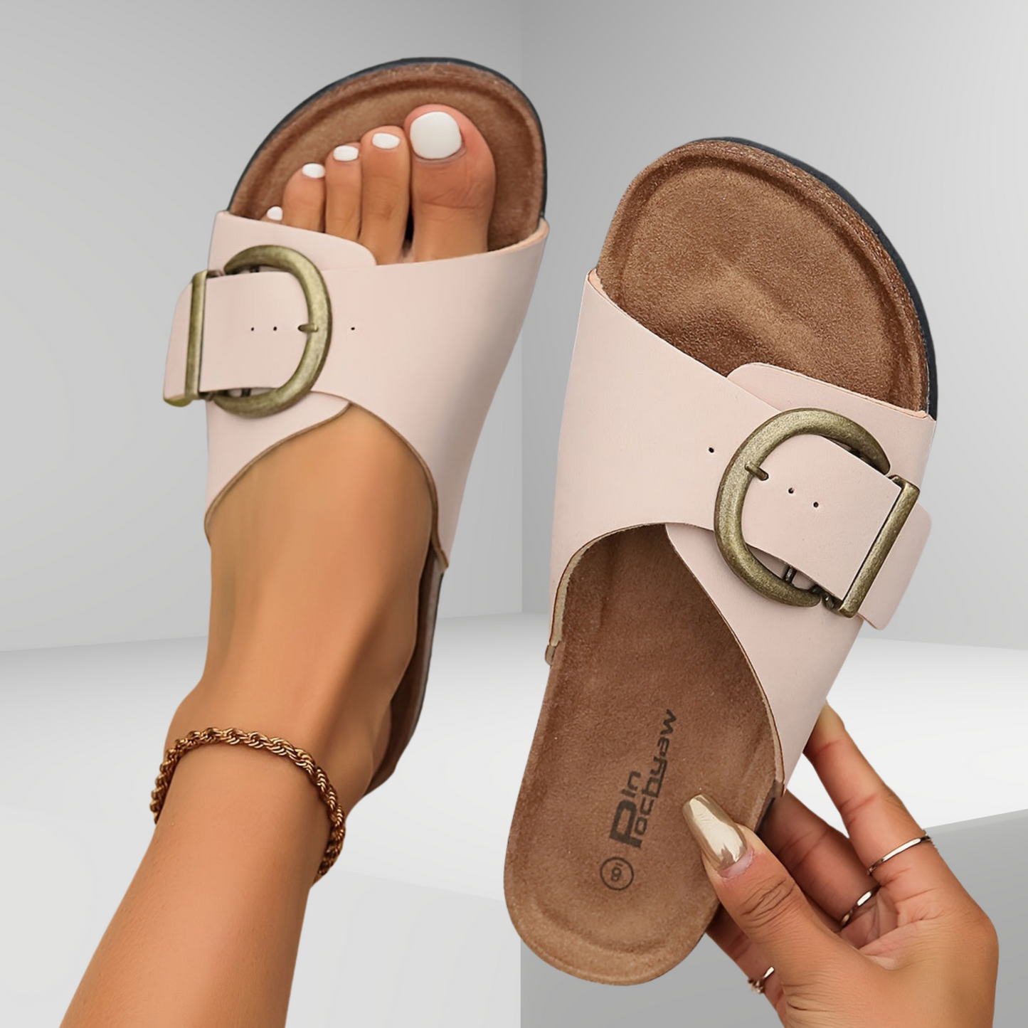 Bequeme Sandalen mit einstellbaren Riemen – Leicht und modisch | Weiß