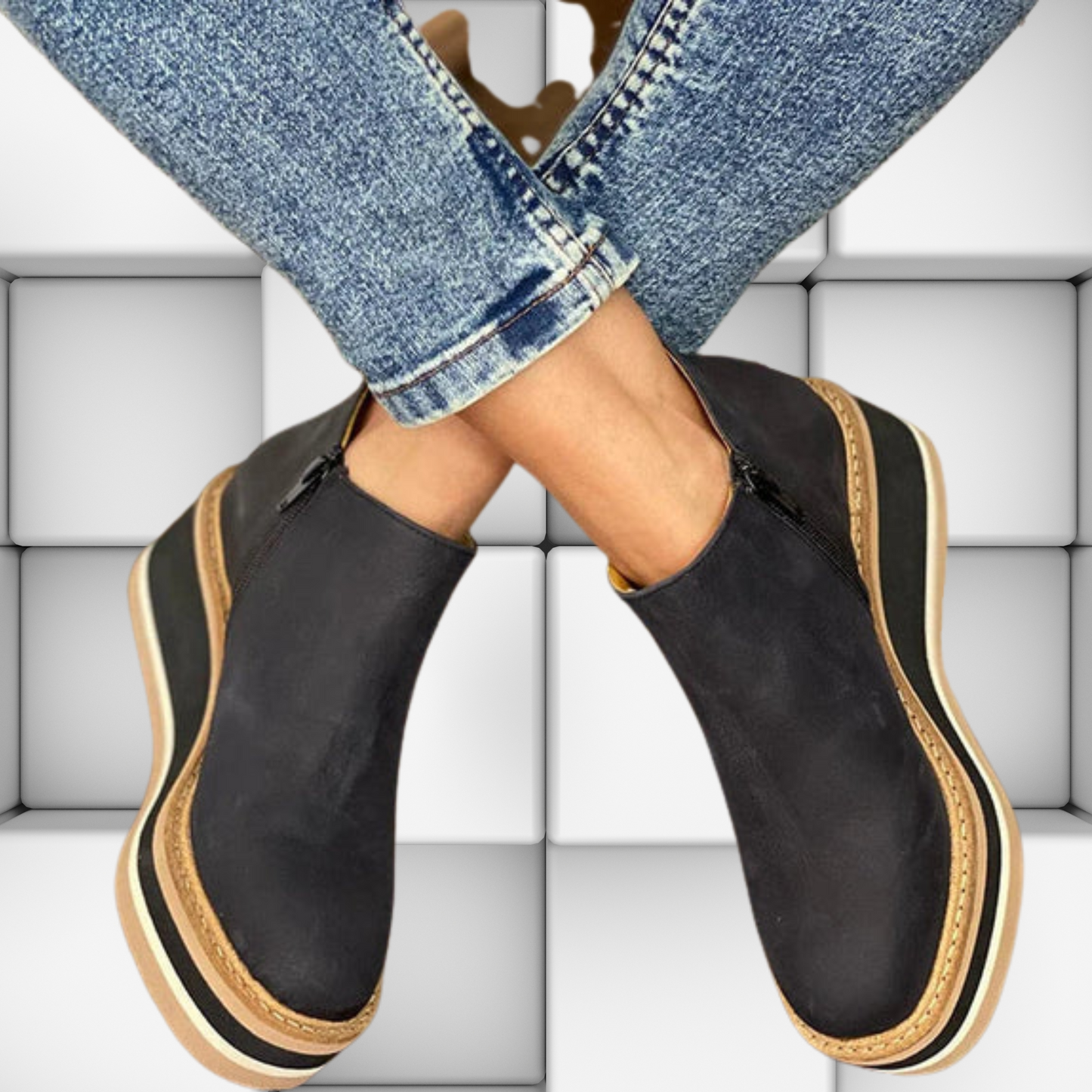 Bequeme Wedge-Stiefeletten – hochwertig, modisch und alltagstauglich | Dunkelblau