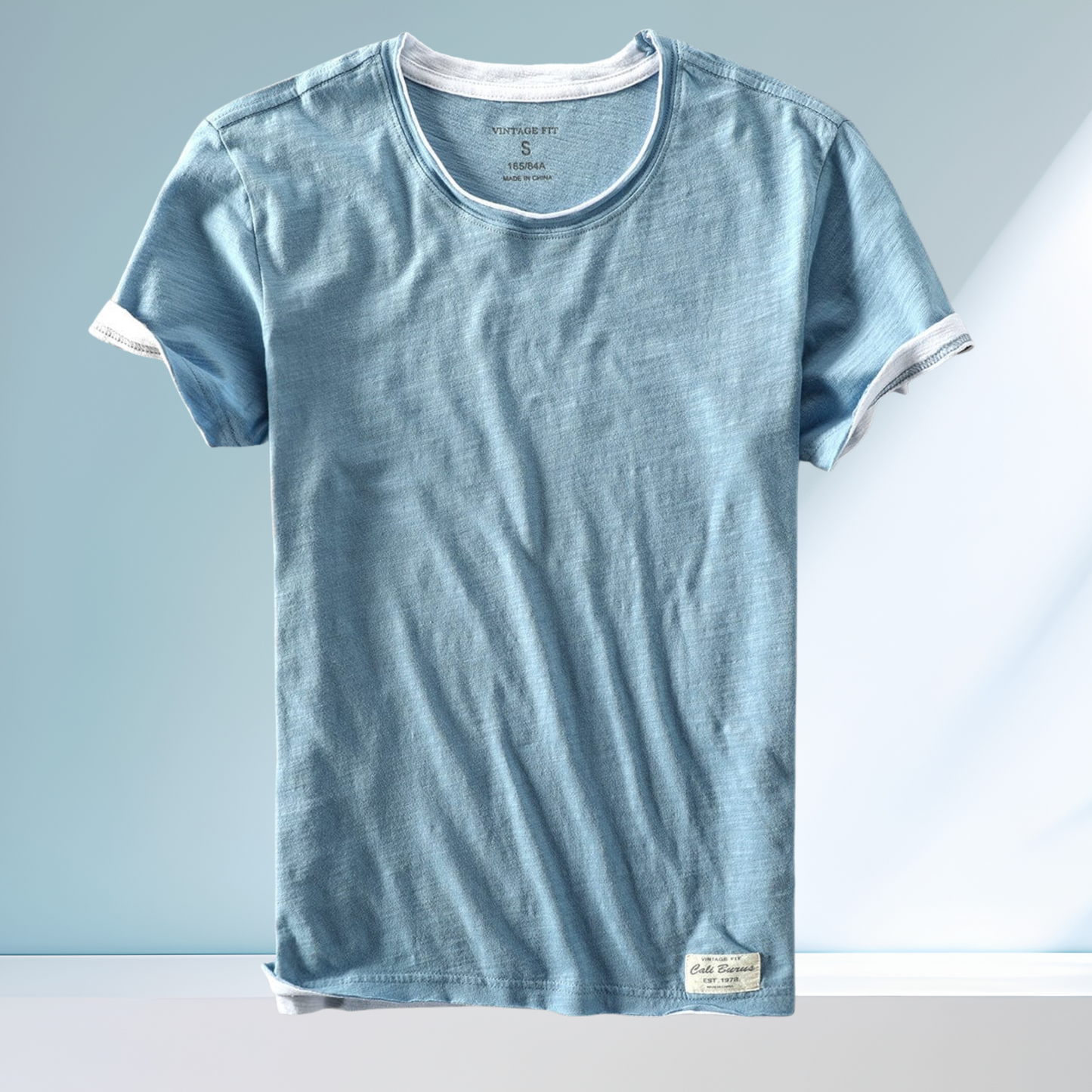 Bequemes Herren T-Shirt – Kurzarm aus Atmungsaktiver Baumwolle | Blau