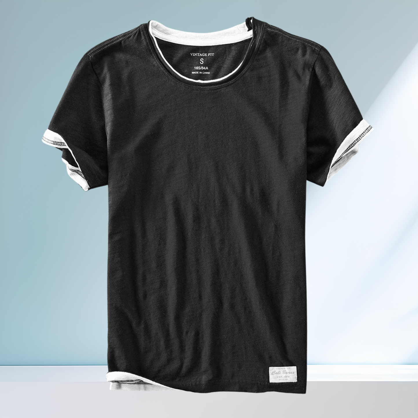 Bequemes Herren T-Shirt – Kurzarm aus Atmungsaktiver Baumwolle | Schwarz
