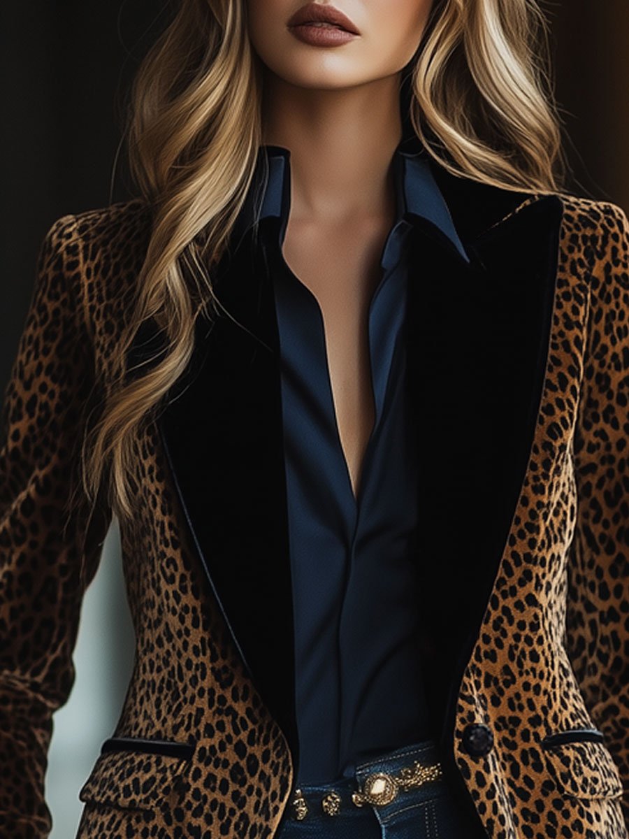 Blazer mit Leopardenmuster für Damen | Lockere Passform 2