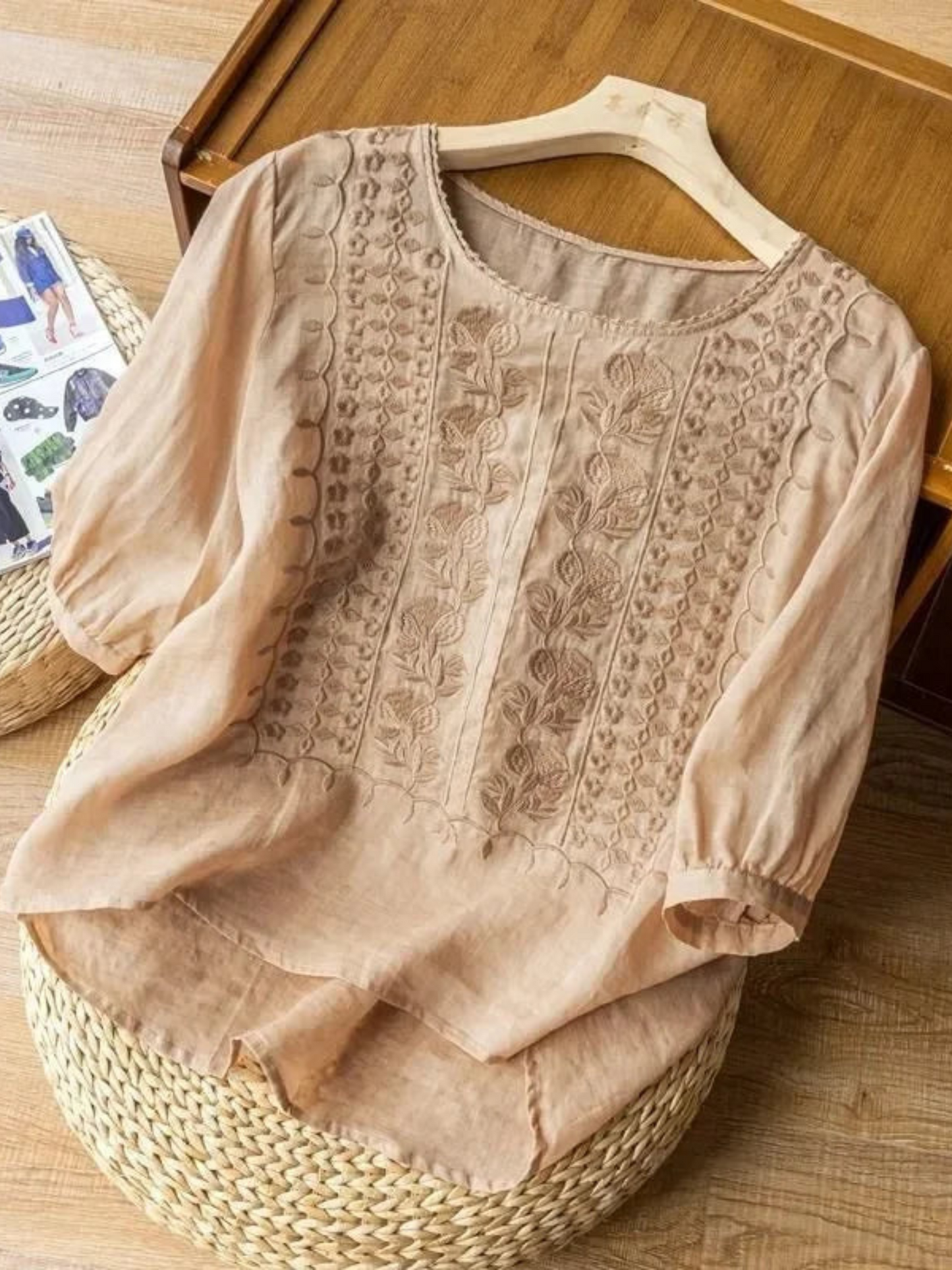 Bluse, bestickt, 3/4-Ärmel | schmeichelhafte Passform 3