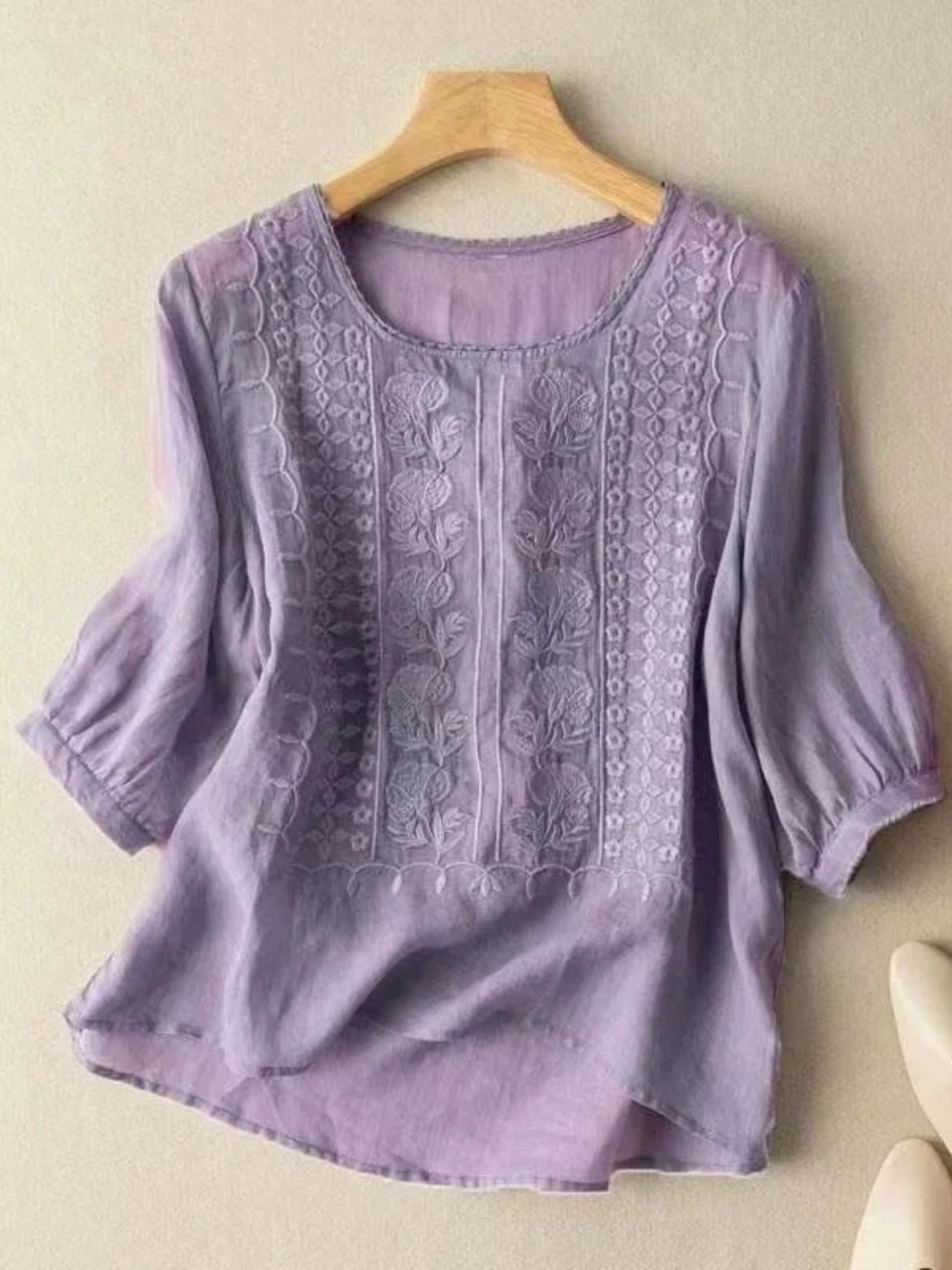 Bluse, bestickt, 3/4-Ärmel | schmeichelhafte Passform 4