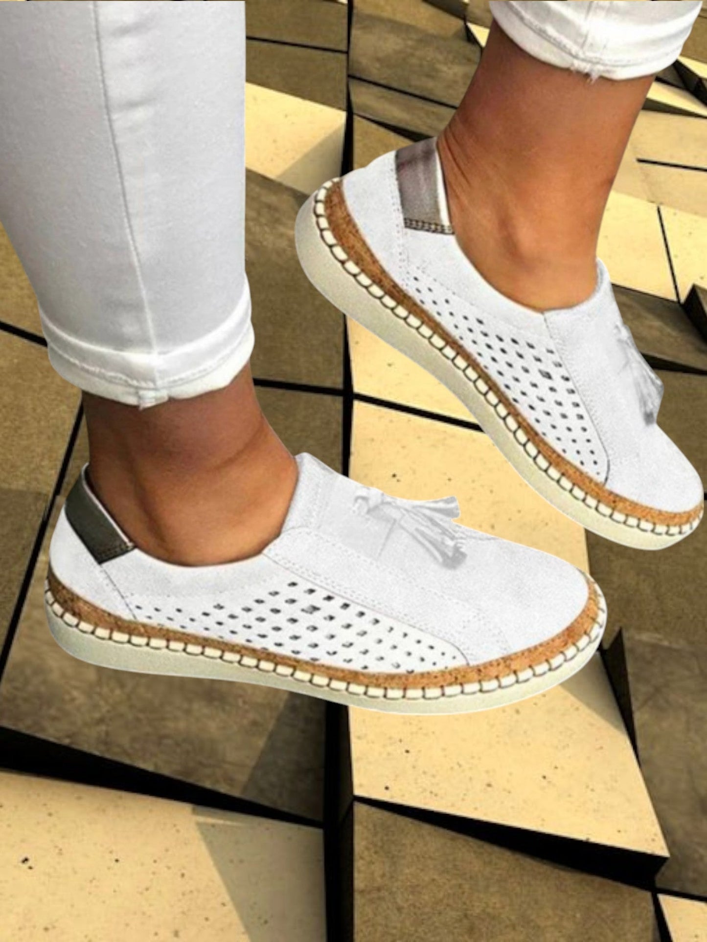 Bogen unterstützen Frauen-Sneaker mit Slip-Außensohle für Frauen | WeiB