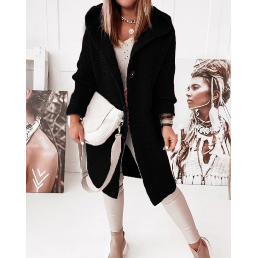 Cardigan Damen, Mit Kapuze, Lockere Passform | Ganzjährig tragbar 1