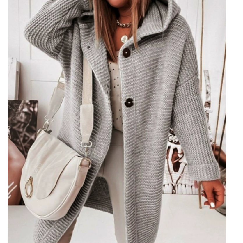 Cardigan Damen, Mit Kapuze, Lockere Passform | Ganzjährig tragbar 4