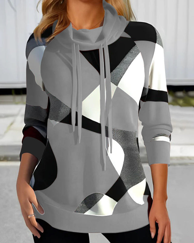 Colorblock-Sweatshirt für Damen | Geometrisches Muster 2