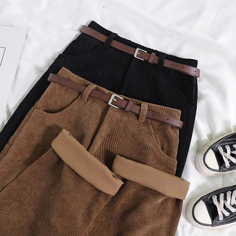 Cordhose für Damen | Hohe Taille, weites Beindesign 3