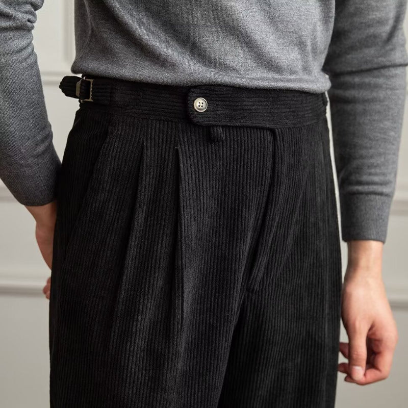 Cordhose für Herren | Hohe Taille, Falten vorne 2