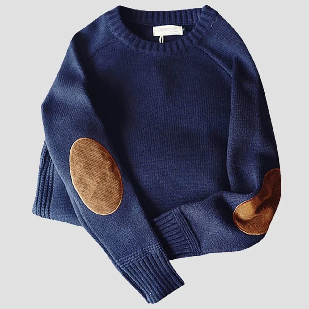 Cordpullover mit Ellenbogenflicken für Herren | Langarm 1