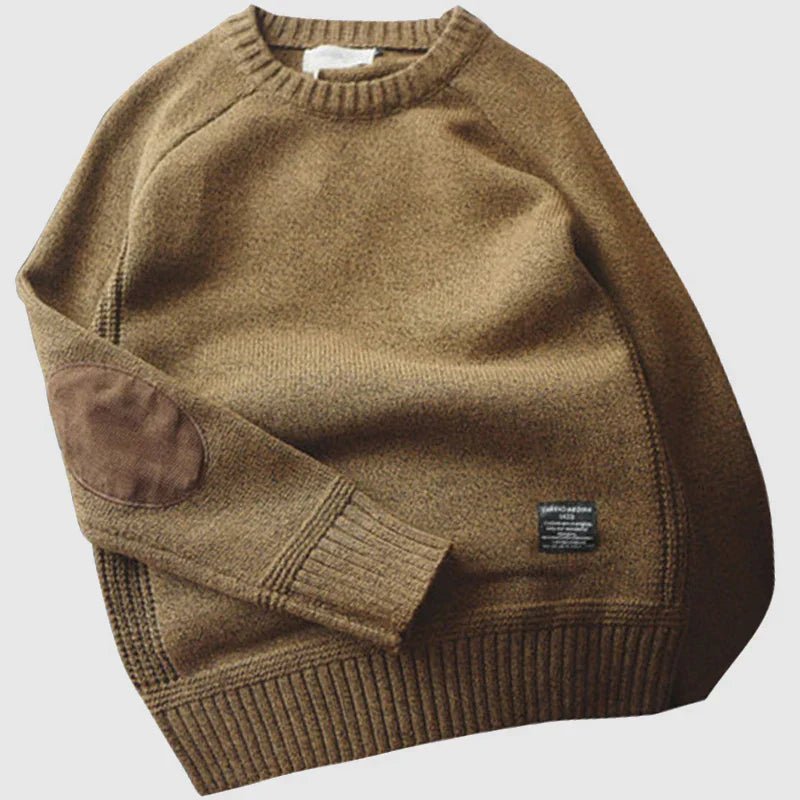 Cordpullover mit Ellenbogenflicken für Herren | Langarm 2