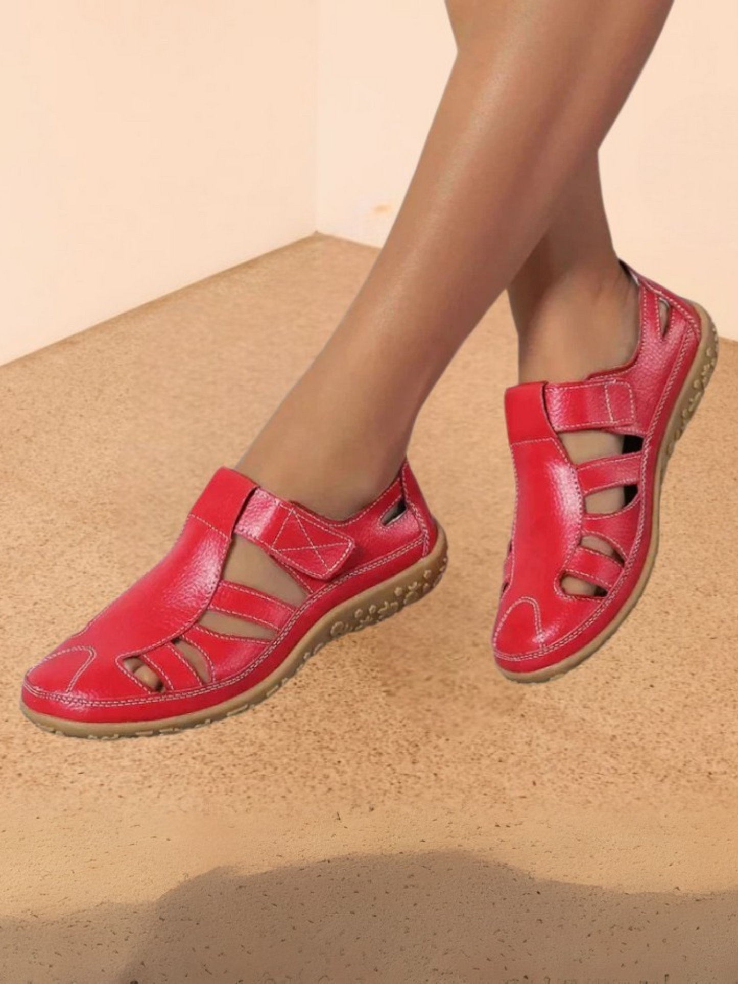 Daisey | Komfortable Wanderschuhe Damen mit Atmungsaktivem Design und Verstellbarem Verschluss | Rot