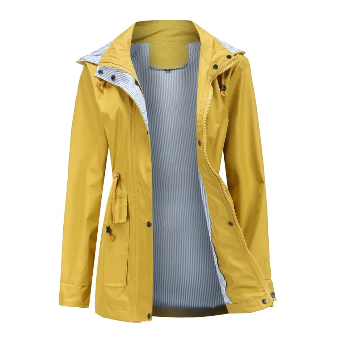 Damen Trenchcoat Wasserabweisend Mit Abnehmbarer Kapuze | Langer Schnitt 5