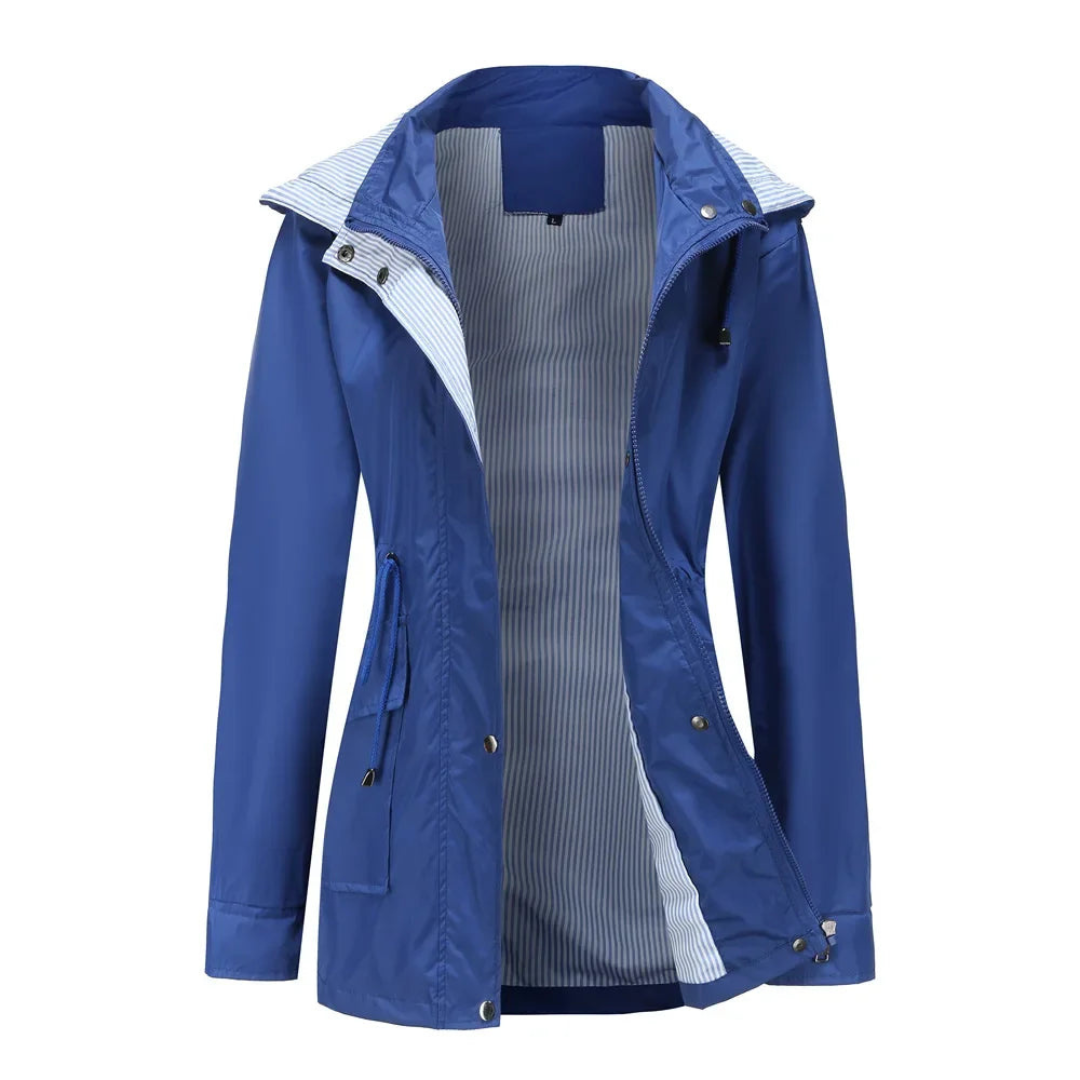 Damen Trenchcoat Wasserabweisend Mit Abnehmbarer Kapuze | Langer Schnitt 6