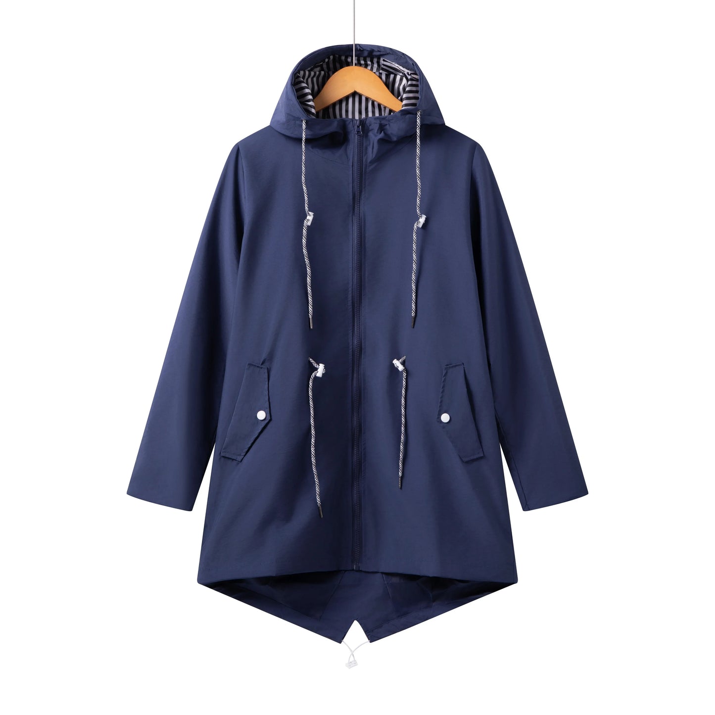 Damen Trenchcoat Wasserabweisend Mit Kapuze | Lang 2
