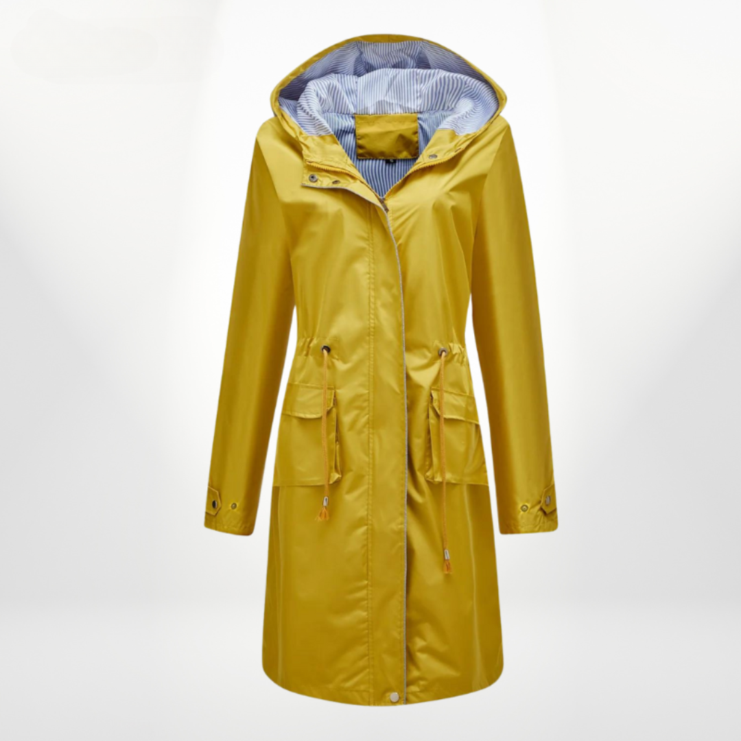 Damen Trenchcoat Wasserfest Mit Kapuze | Über-Knie-Länge 2