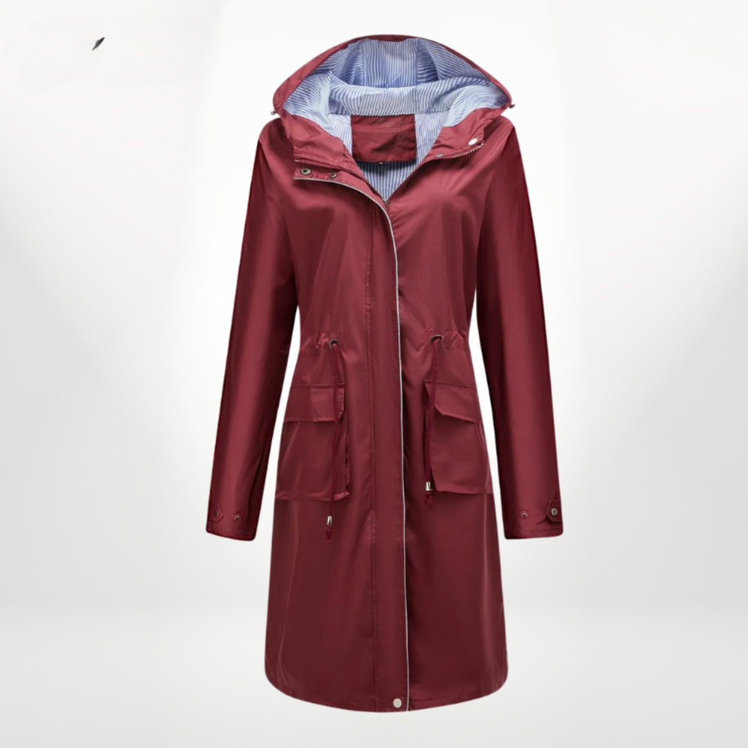 Damen Trenchcoat Wasserfest Mit Kapuze | Über-Knie-Länge 3