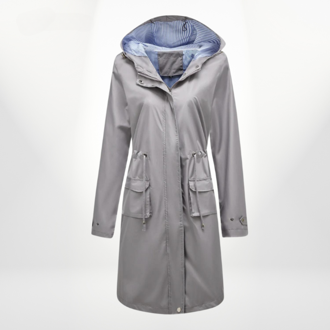 Damen Trenchcoat Wasserfest Mit Kapuze | Über-Knie-Länge 4