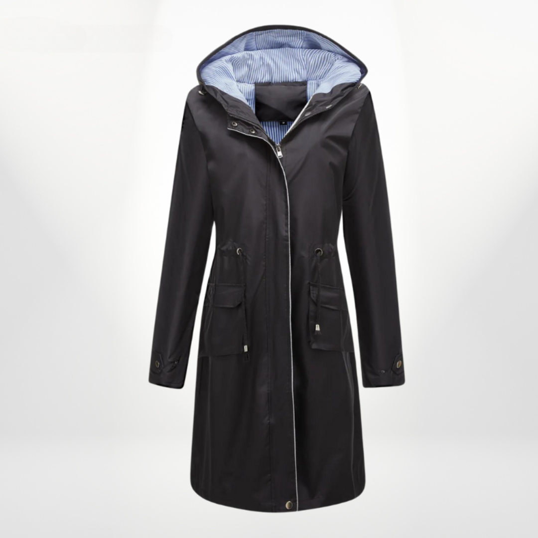 Damen Trenchcoat Wasserfest Mit Kapuze | Über-Knie-Länge 5