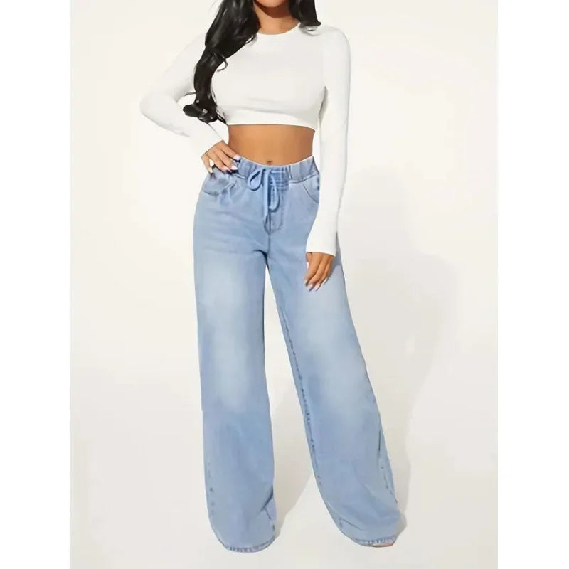 Damenjeans, Hohe Taille, Relaxed Fit | Langer Schnitt 2