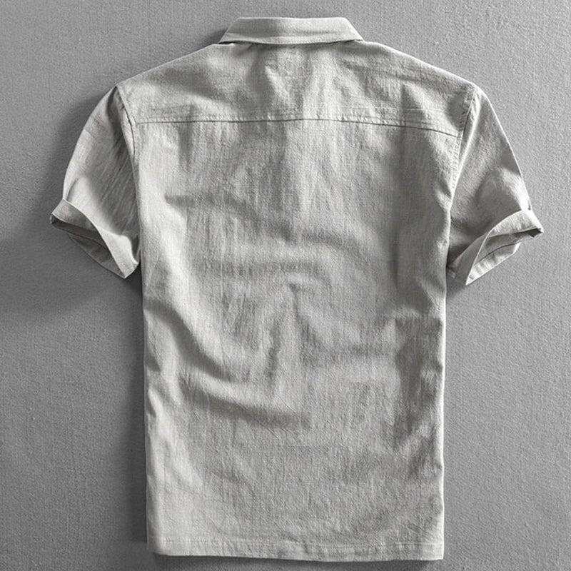 Dominik | Herren Leinen Kurzarm Polo Shirt 4