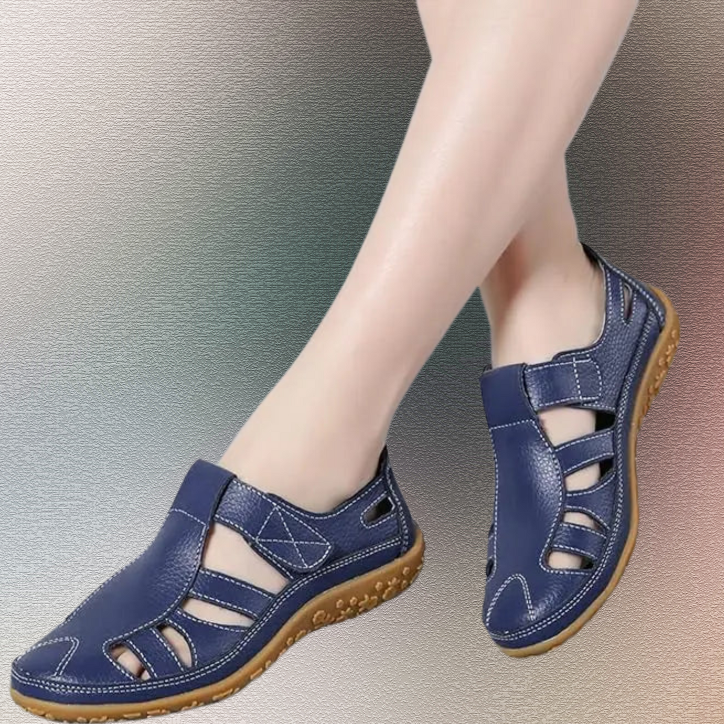 Elegante Alltagsschuhe mit Breiter Passform – Hochwertiges Lederdesign | Blau