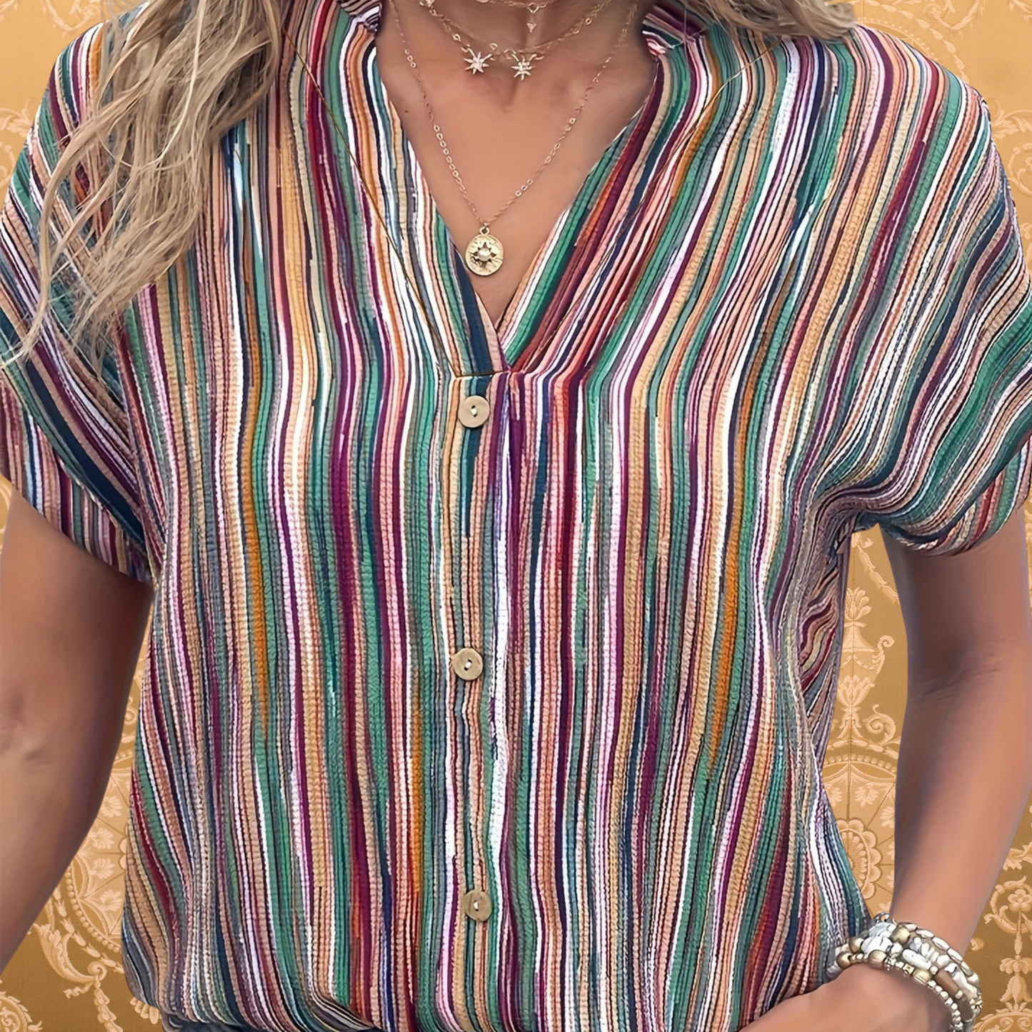 Elegante Sommerbluse ohne Ärmel aus atmungsaktiver Baumwolle | Mehrfarbig