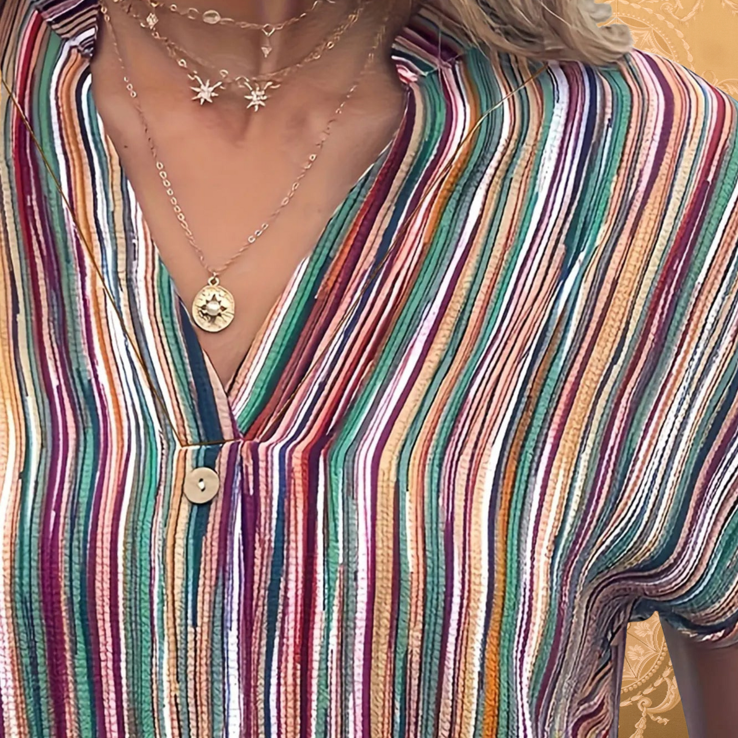 Elegante Sommerbluse ohne Ärmel aus atmungsaktiver Baumwolle | Mehrfarbig 4