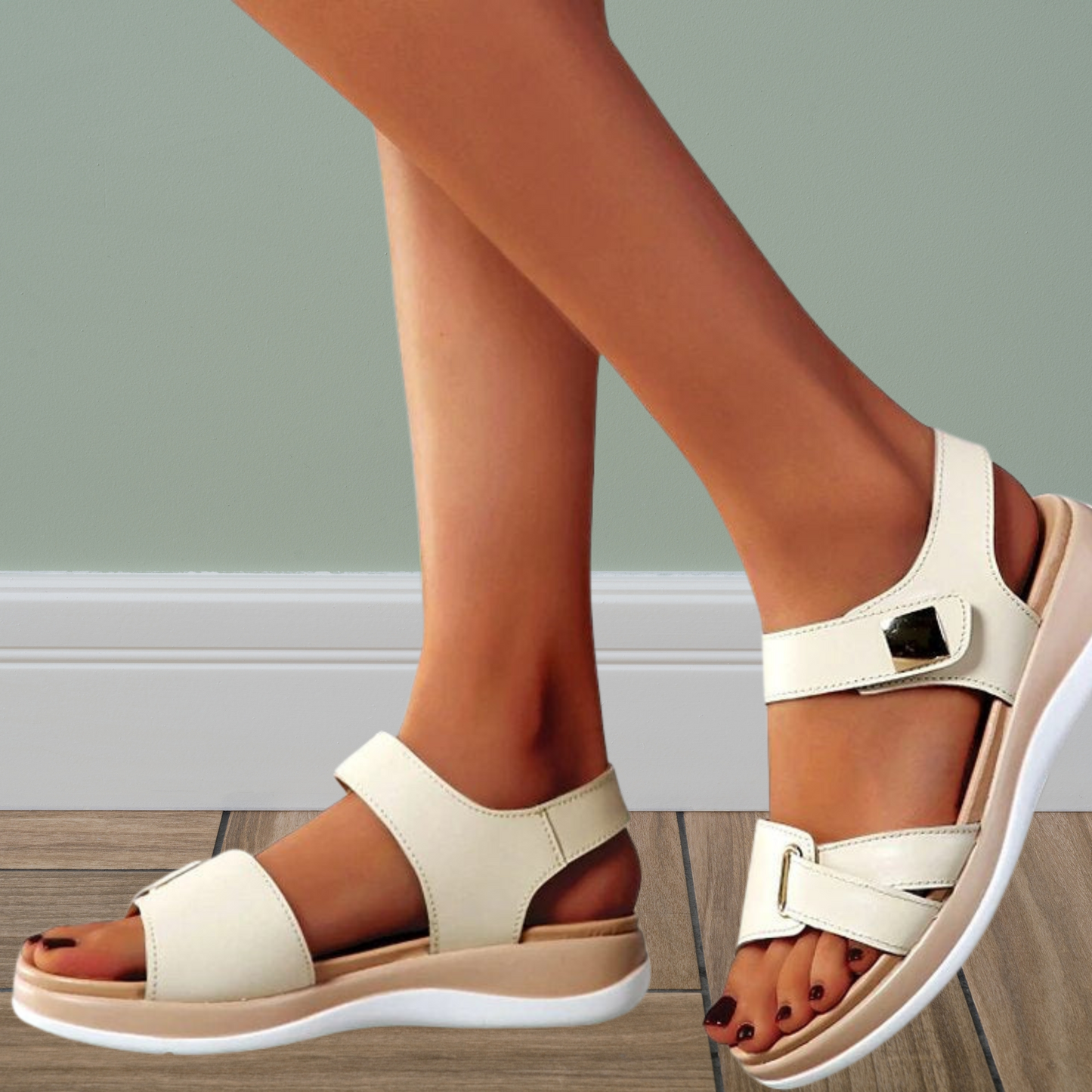Elegante Sommerschuhe mit Weichsohle und atmungsaktivem Material | Beige