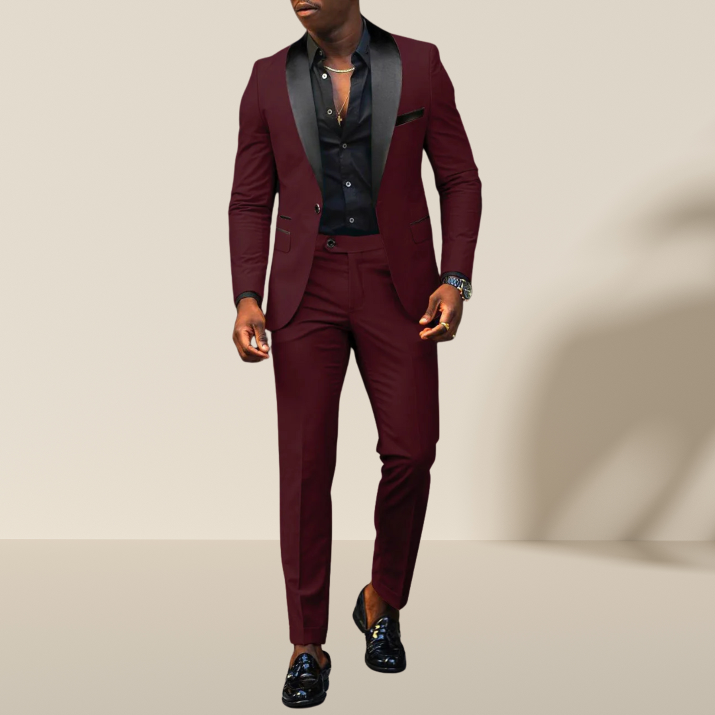 Eleganter Hochzeitsanzug für Herren – Slim Fit und Zeitloses Design | Bordeaux