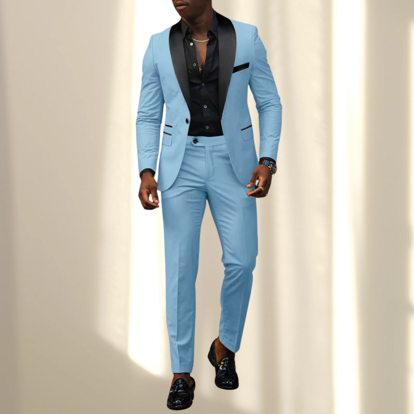 Eleganter Hochzeitsanzug für Herren – Slim Fit und Zeitloses Design | Himmelblau