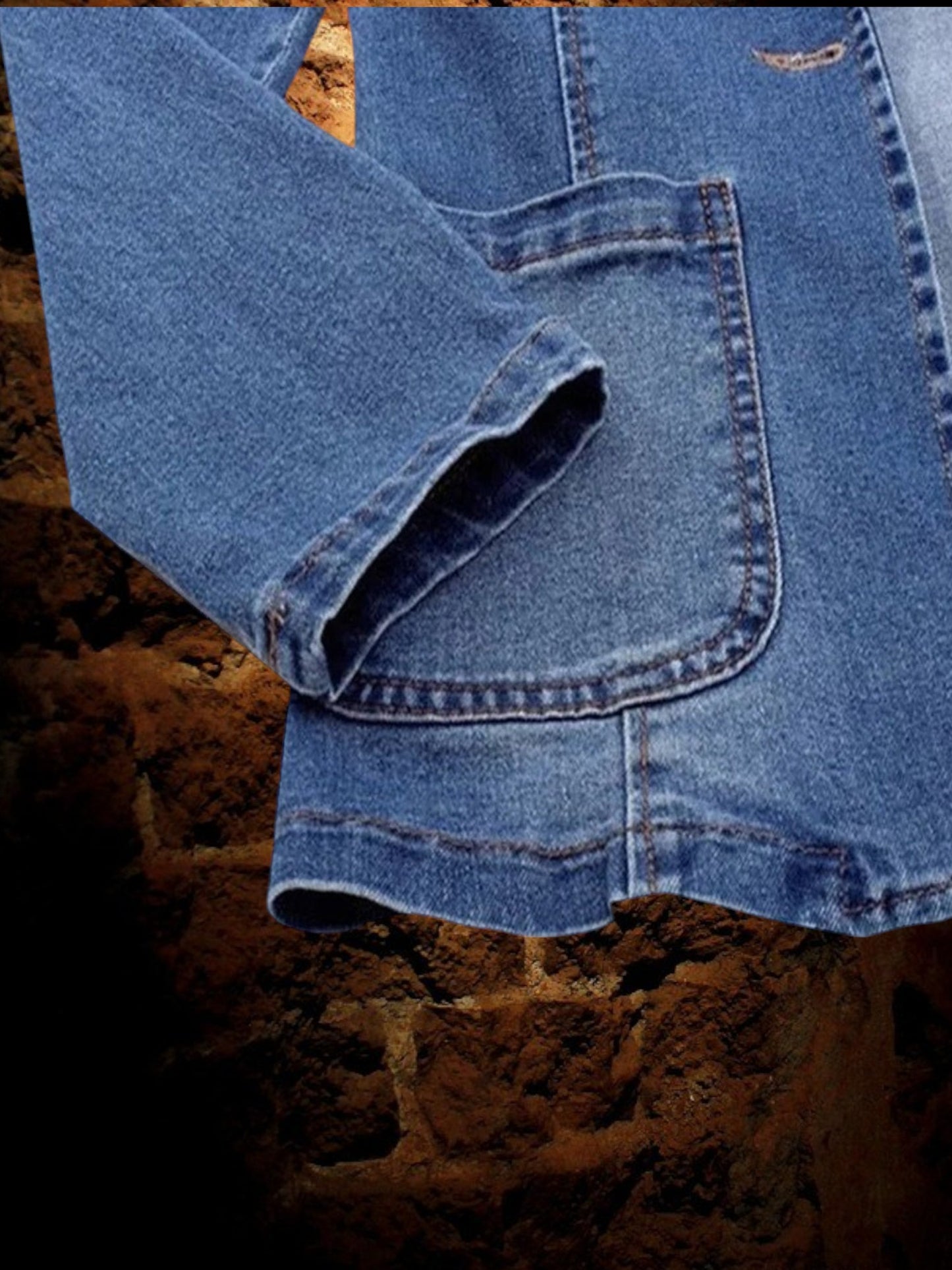 Emma | Stilvoller Denim Blazer für Damen in Blau mit Knopfverschluss und langem Arm | Blau 3