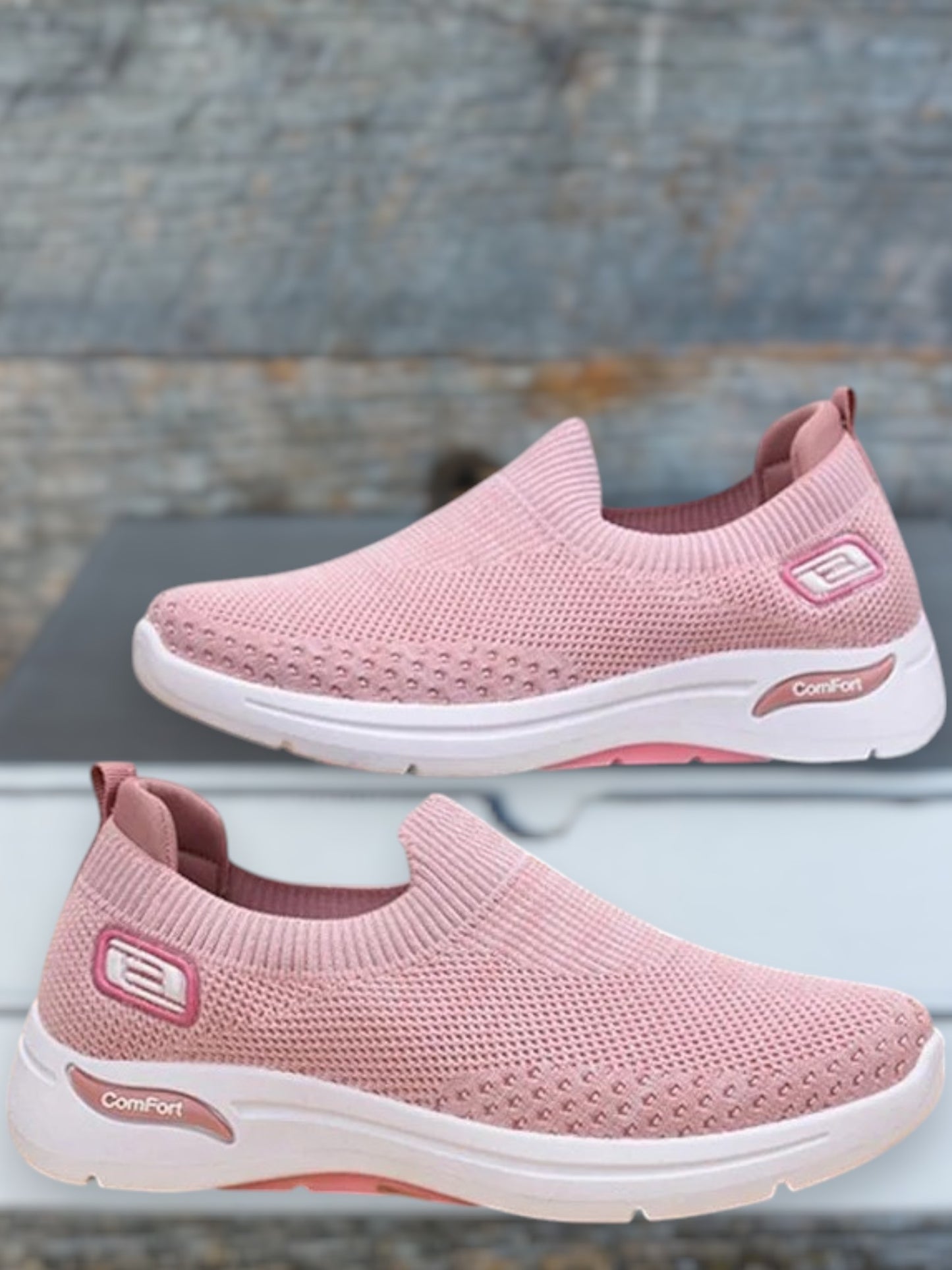 FAMKE | Orthopädische Sneaker Damen mit Kissenkomfort, Atmungsaktiv und Wetterfest für breite Füße | Rosa 2