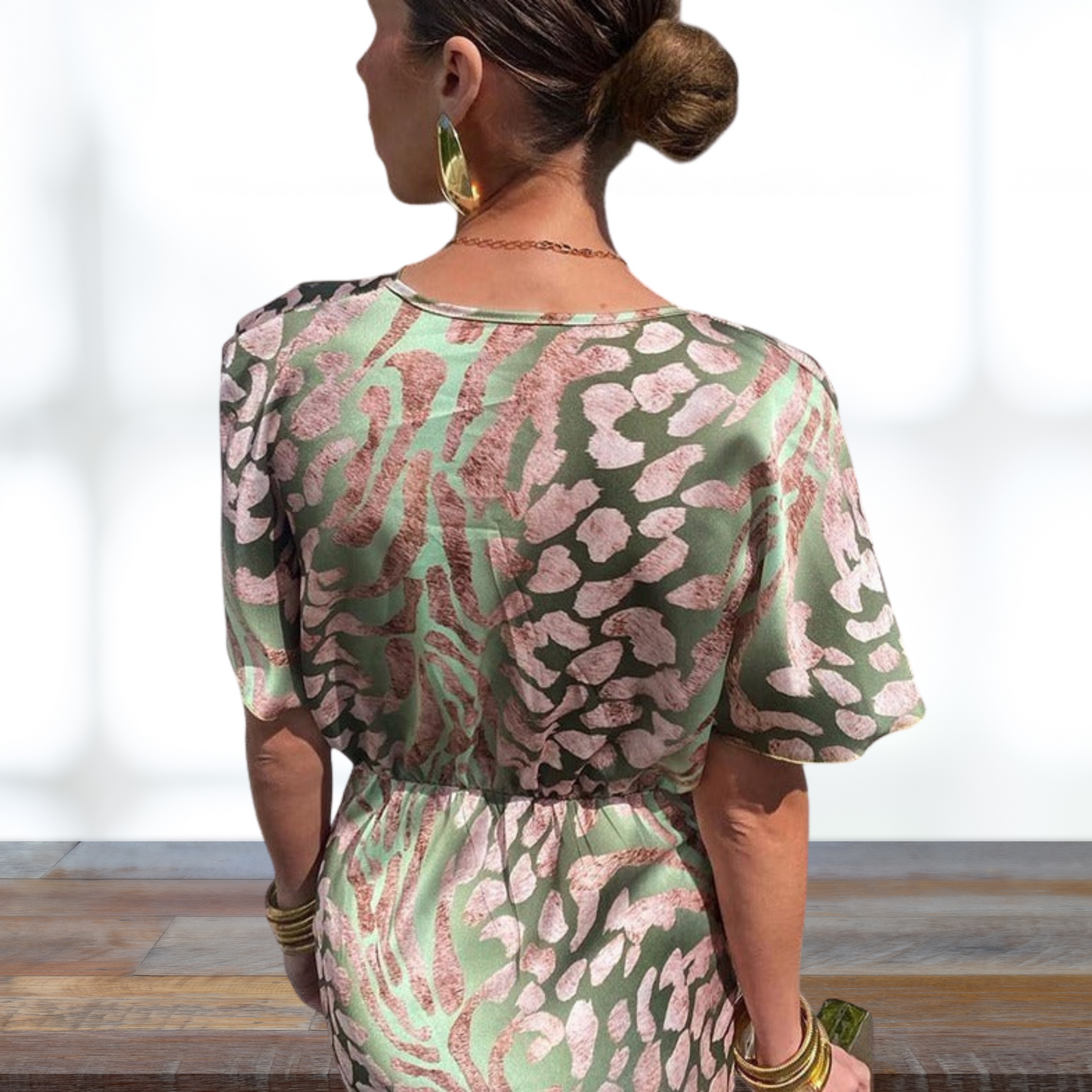 Fließendes Maxikleid mit V-Ausschnitt für heiße Sommertage | Rosa 3