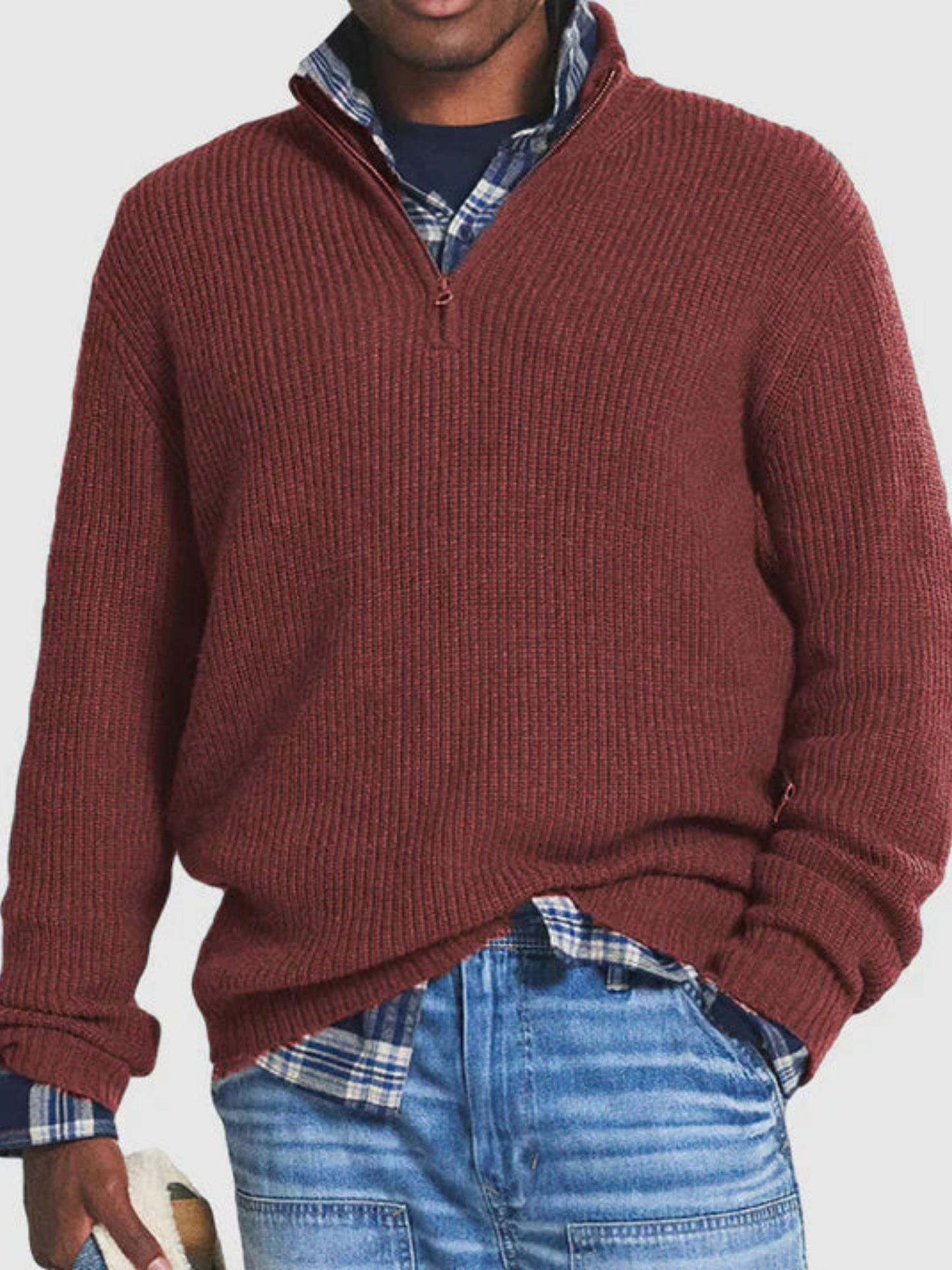 Herren-Sweatshirt mit halbem Reißverschluss | Lässige Passform 1