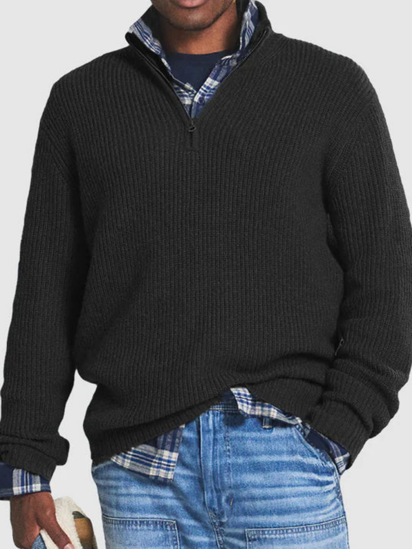 Herren-Sweatshirt mit halbem Reißverschluss | Lässige Passform 2
