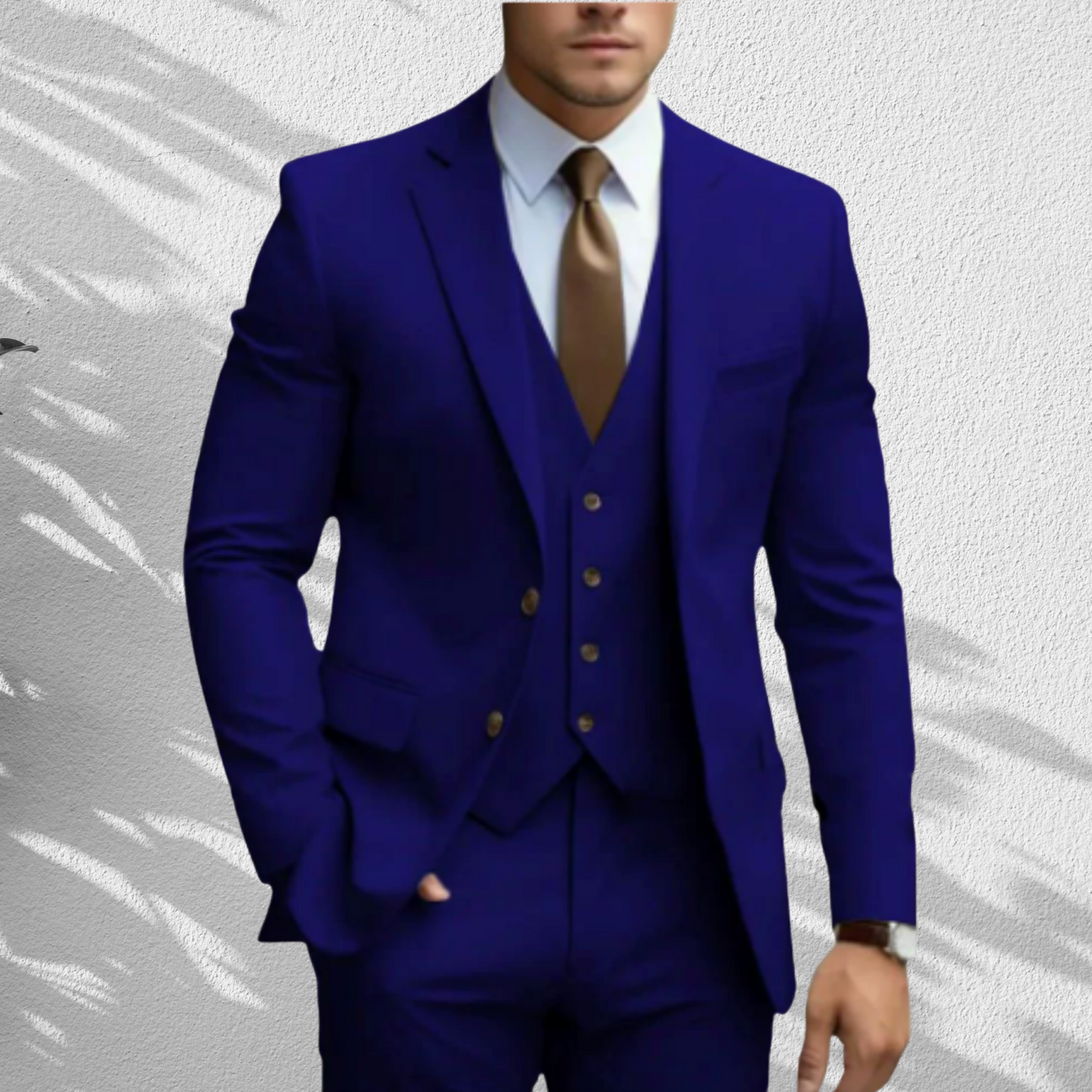 Hochwertiger Dreiteiler – Slim Fit Anzug für Herren zur Hochzeit | Konigsblau