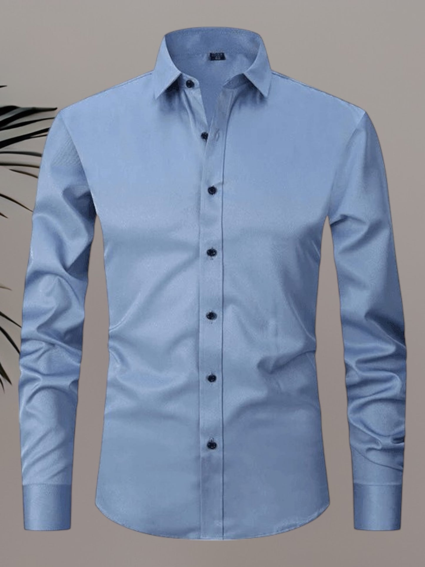 Kalyan | Faltenfreies Langarm Poloshirt Herren aus hochwertigem Stretchmaterial in verschiedenen Farben | Hellblau