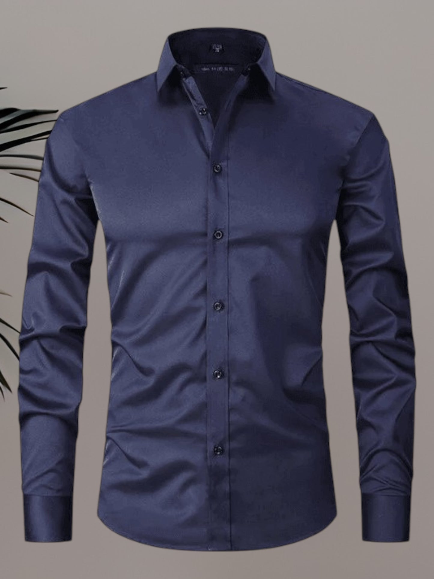 Kalyan | Faltenfreies Langarm Poloshirt Herren aus hochwertigem Stretchmaterial in verschiedenen Farben | Marineblau