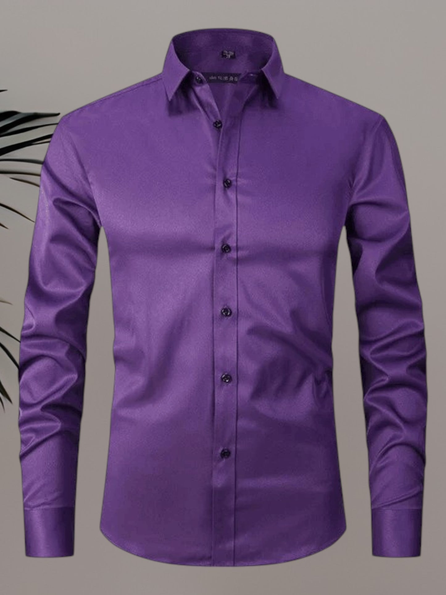 Kalyan | Faltenfreies Langarm Poloshirt Herren aus hochwertigem Stretchmaterial in verschiedenen Farben | Violett