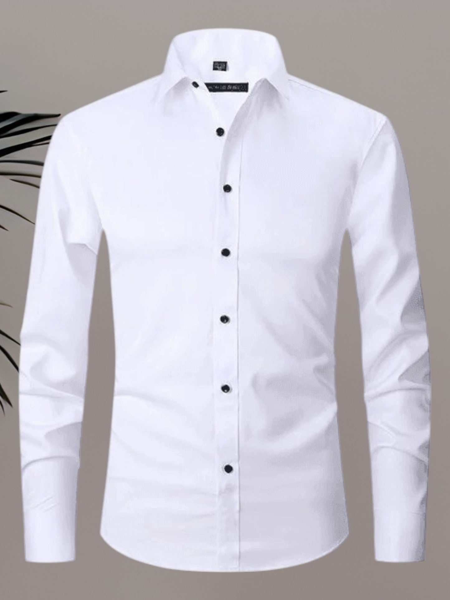 Kalyan | Faltenfreies Langarm Poloshirt Herren aus hochwertigem Stretchmaterial in verschiedenen Farben | Weiß