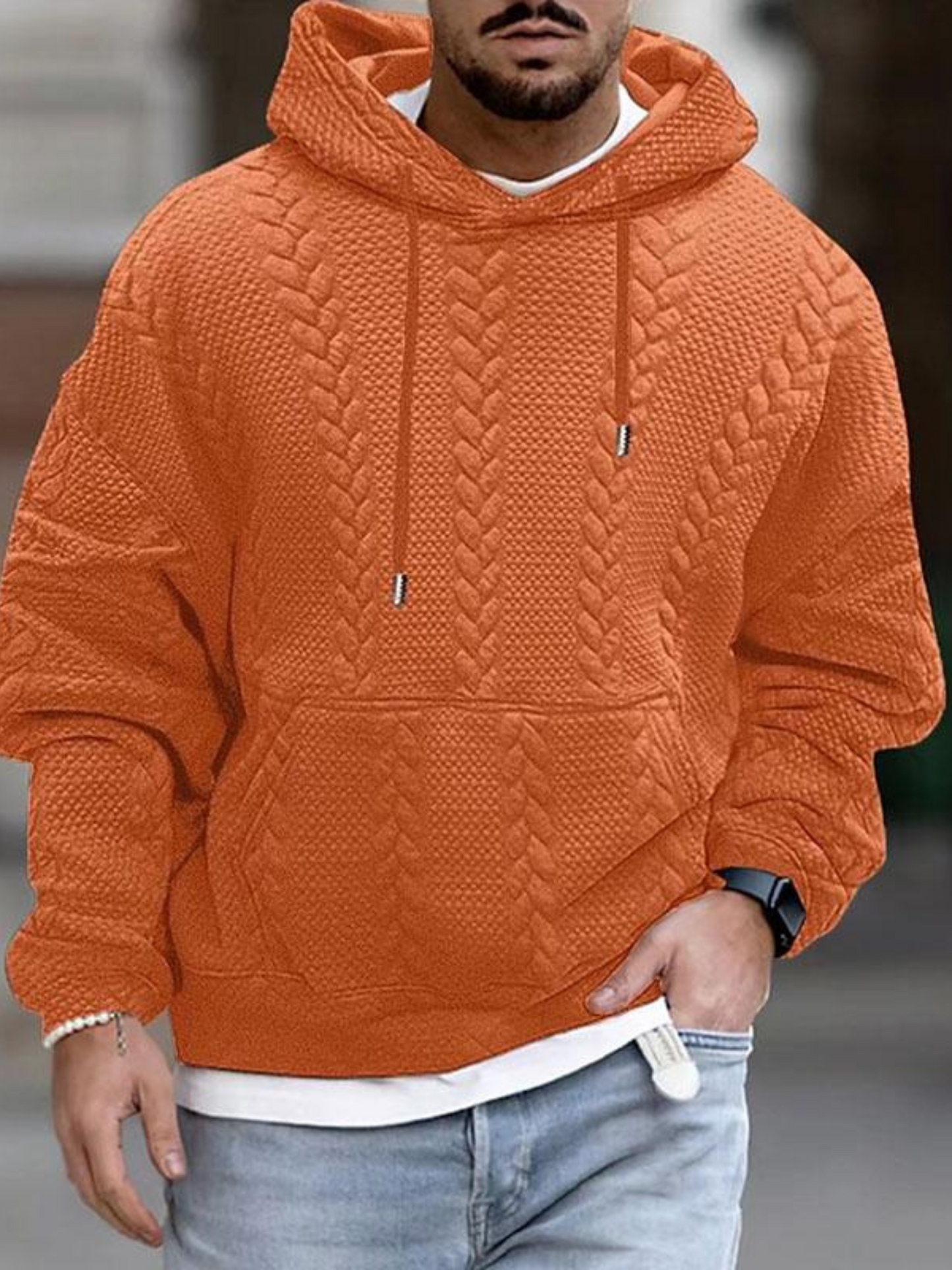 Kängurutaschen-Kapuzenpullover für Herren | Langarm 2