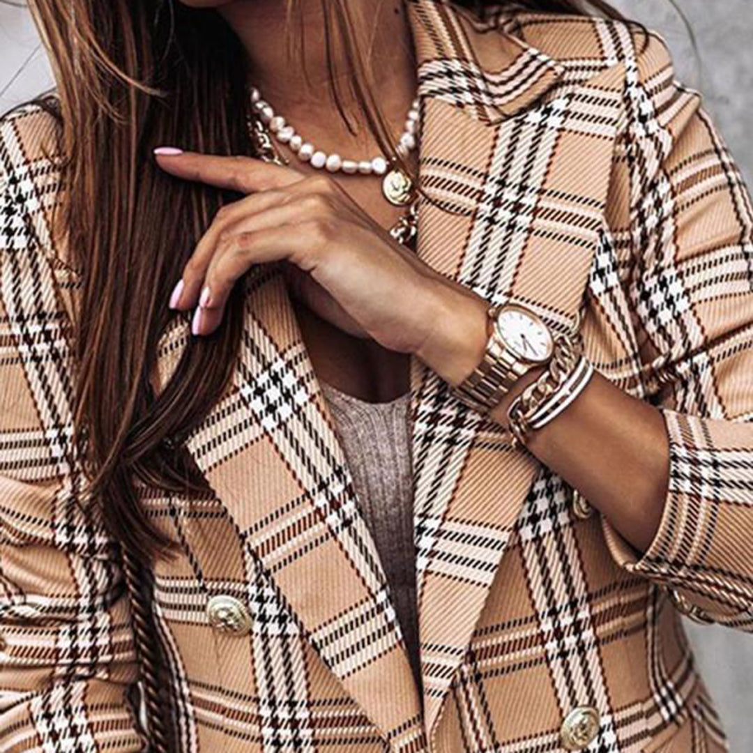 Karierter Blazer für Damen, Tailored Fit | Elegant 1