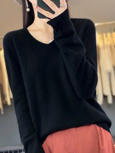 Kaschmirpullover für Damen | V-Ausschnitt 1